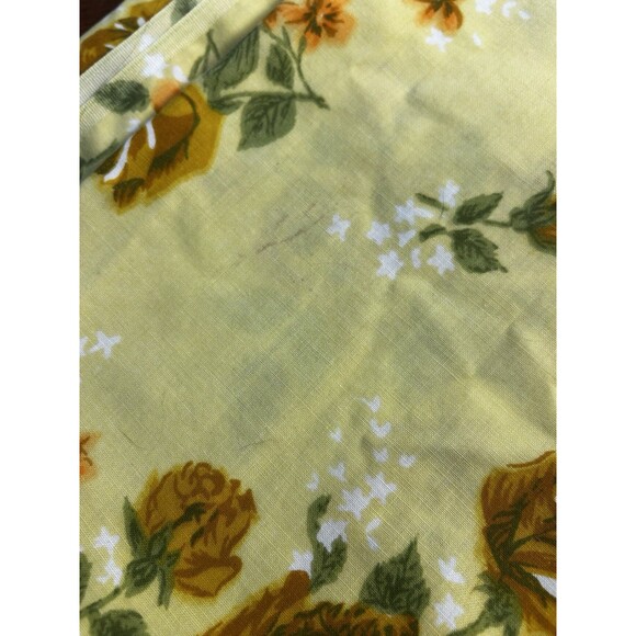 Vintage Yellow Floral Flat Sheet For Twin Bed 74” Wide READ - Picture 4 of 5